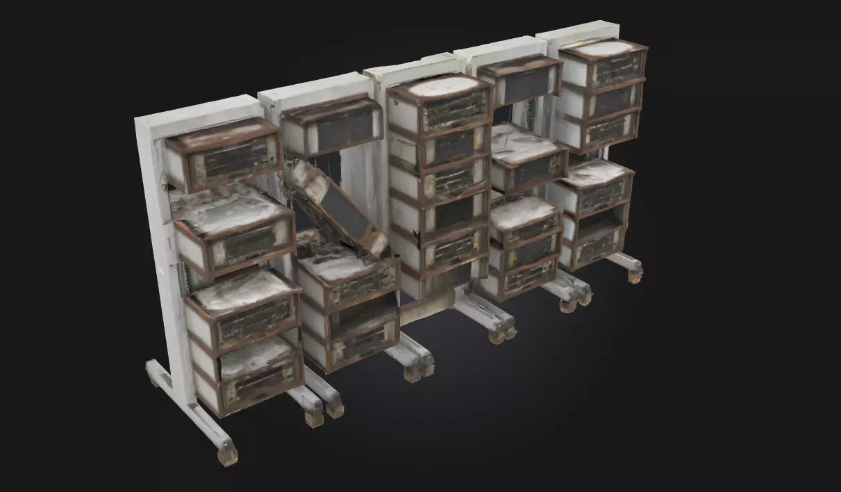 Abandoned Server Racks Decay of the Digital Age 3D model_0