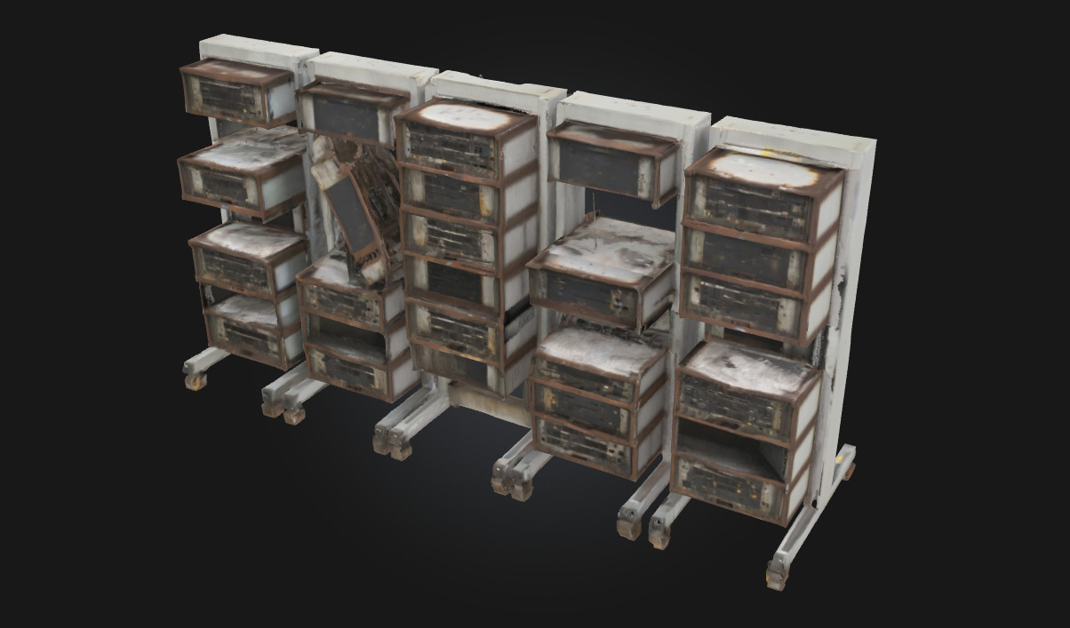 Abandoned Server Racks Decay of the Digital Age 3D model_1