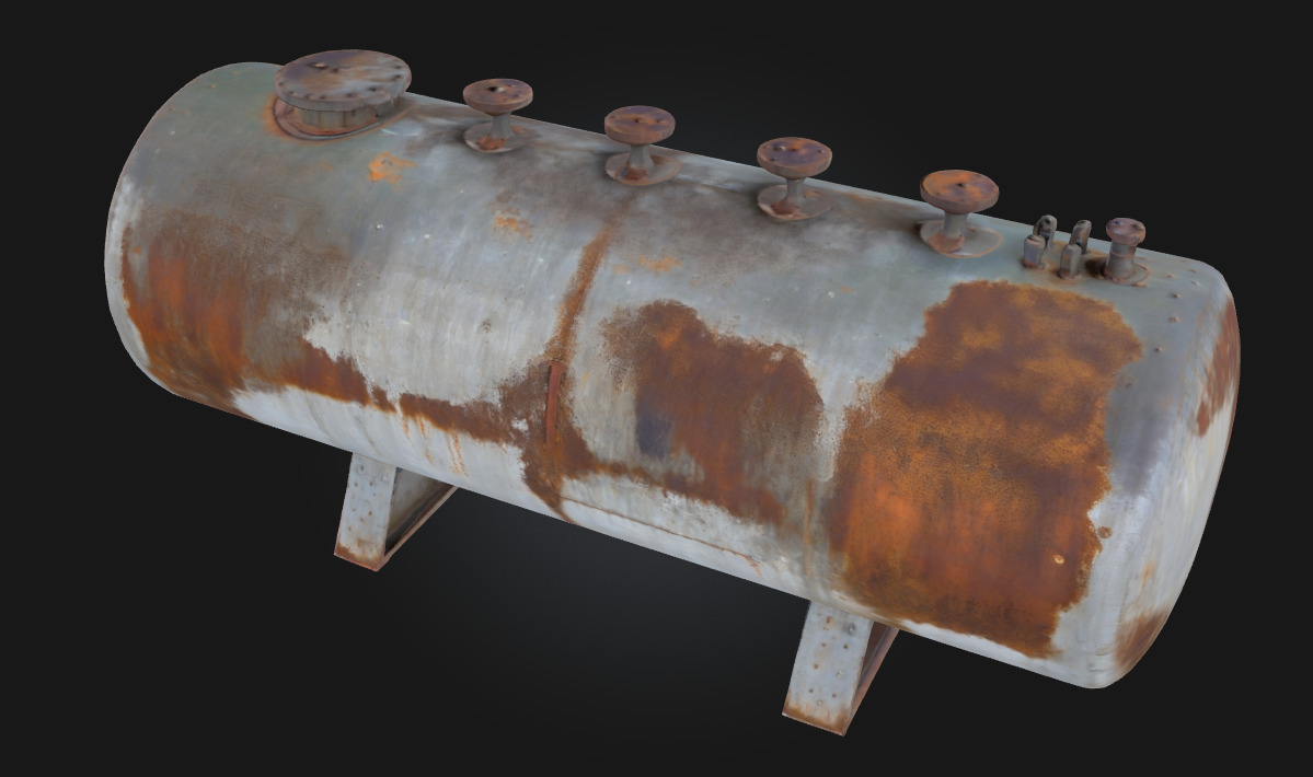 Rusty Storage Tank  Industrial Relic 3D model_1