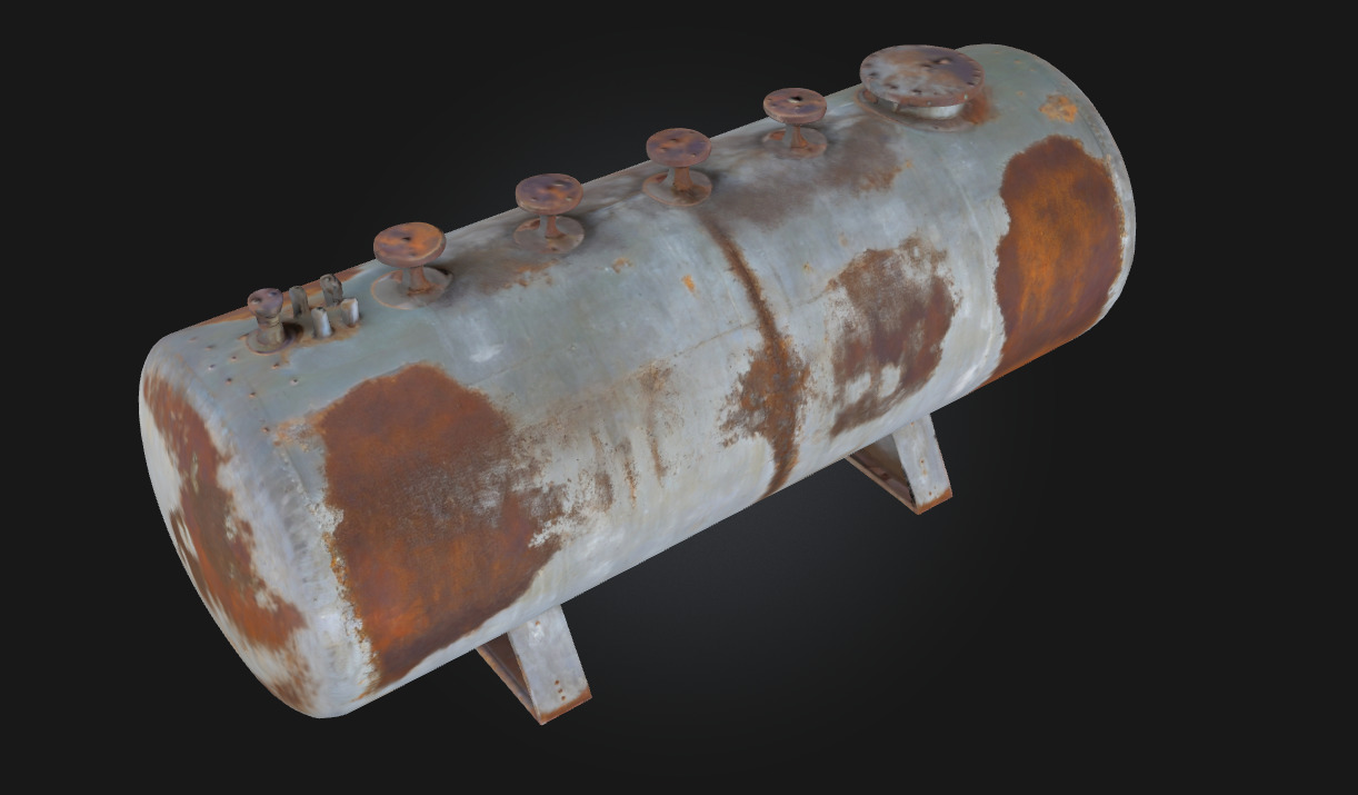 Rusty Storage Tank  Industrial Relic 3D model_2