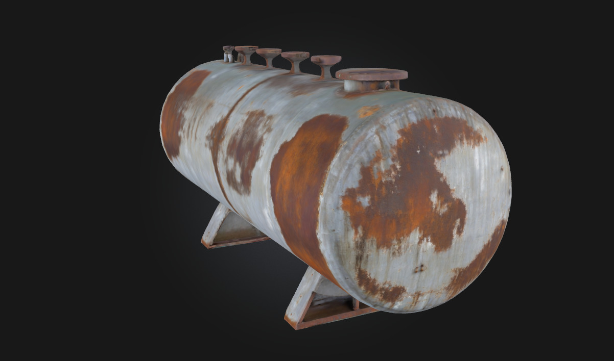 Rusty Storage Tank  Industrial Relic 3D model_3