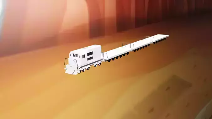 Military Train Low-poly 3D model