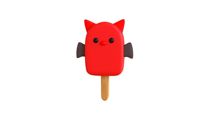 LowPoly Kawaii Devil Ice Cream Low-poly 3D model