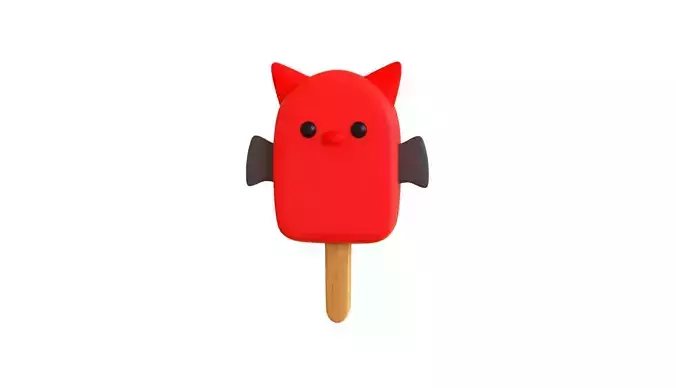 LowPoly Kawaii Devil Ice Cream