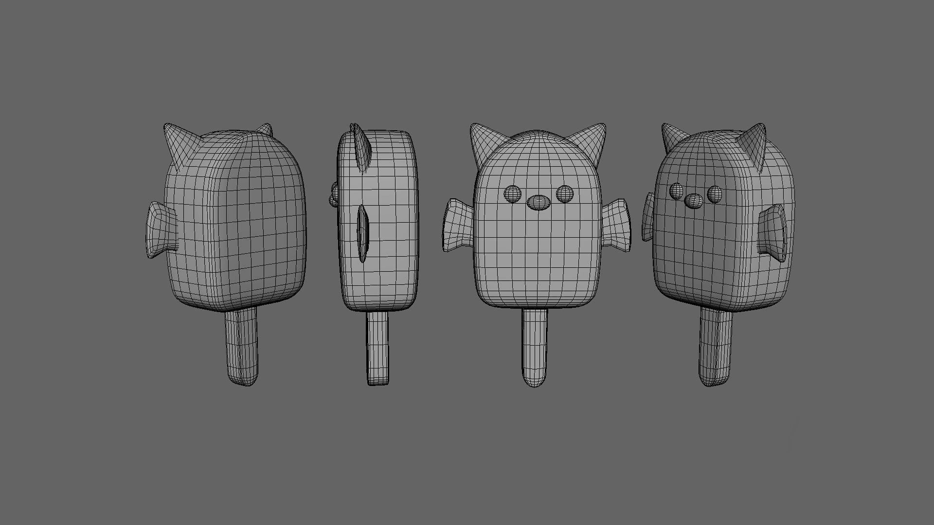 LowPoly Kawaii Devil Ice Cream Low-poly 3D model_7