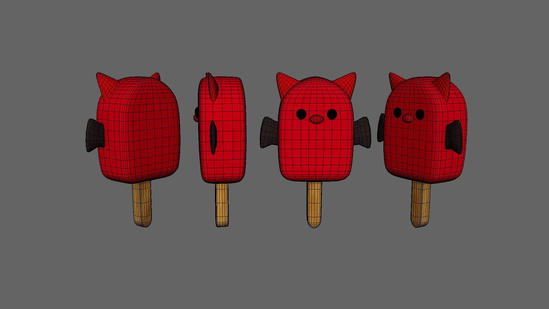 LowPoly Kawaii Devil Ice Cream Low-poly 3D model_8