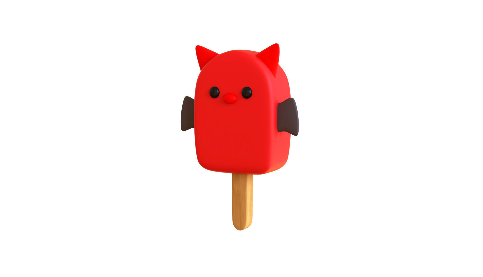 LowPoly Kawaii Devil Ice Cream Low-poly 3D model_1