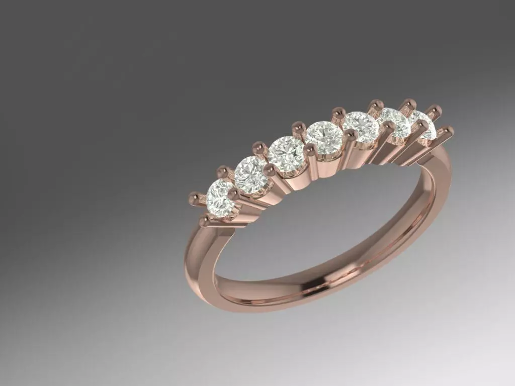 Womans Ring with 7 gems 3D print model
