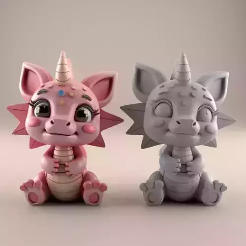 Cute Dragon STL File for 3D Printing Decor 3D print model