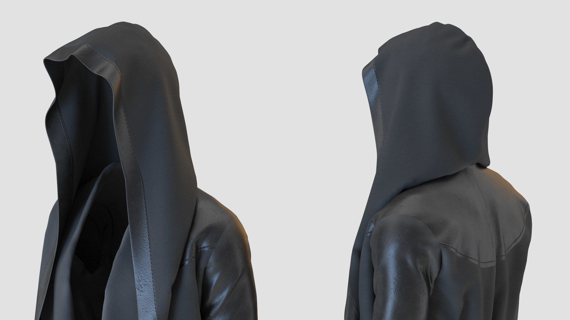 Black Cloak 3D Model - Game Ready PBR Subdivision-Ready Low-poly 3D model_6