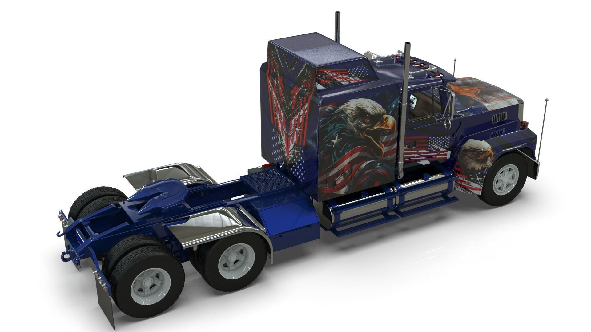 LTL 9000 Sleeper Cab Tandem 3D Model BLENDER 3D model_5