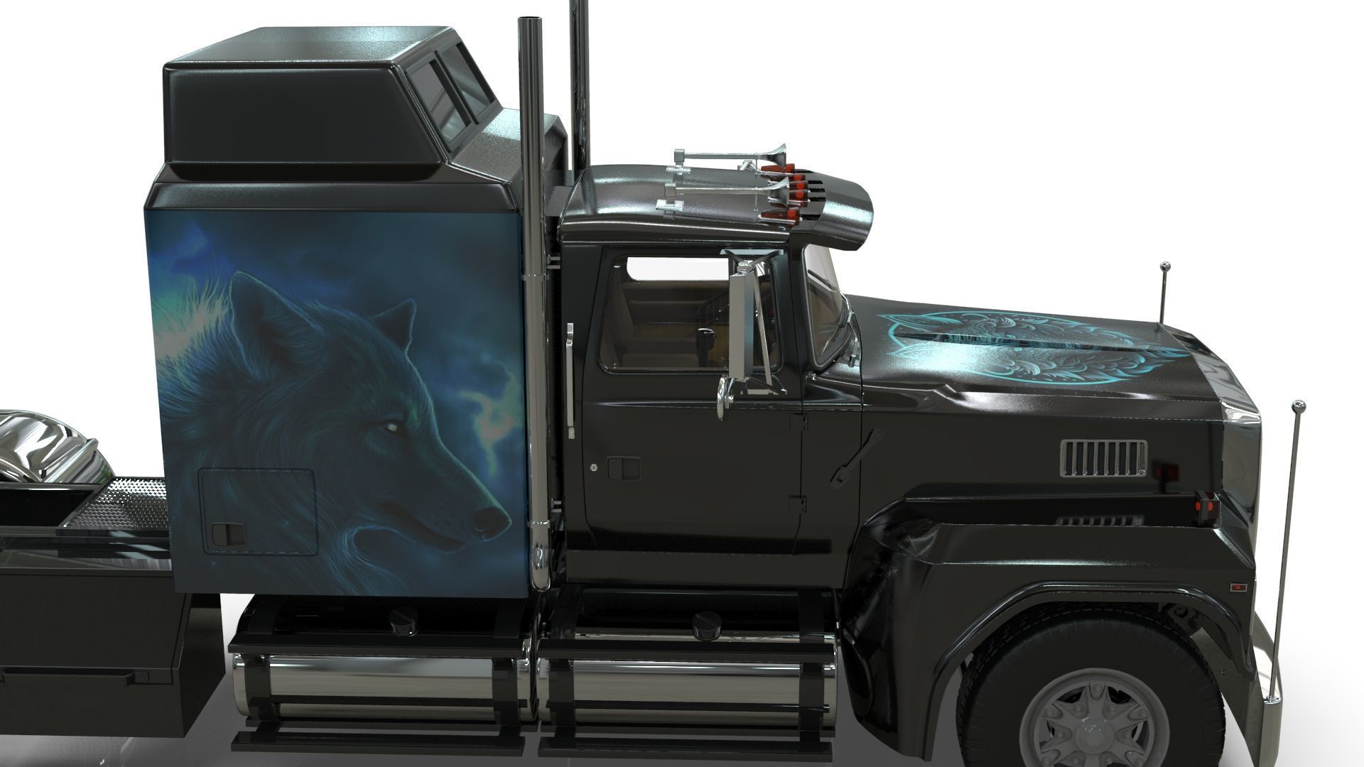 LTL 9000 Sleeper Cab Tandem 3D Model BLENDER 3D model_20