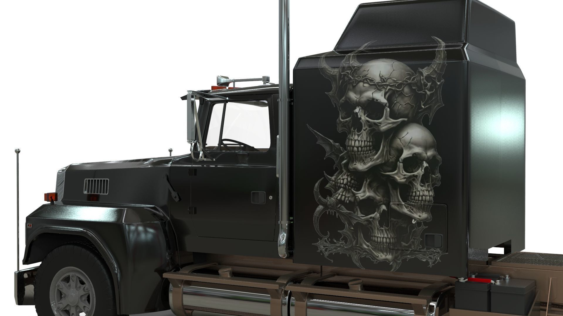 LTL 9000 Sleeper Cab Tandem 3D Model BLENDER 3D model_22