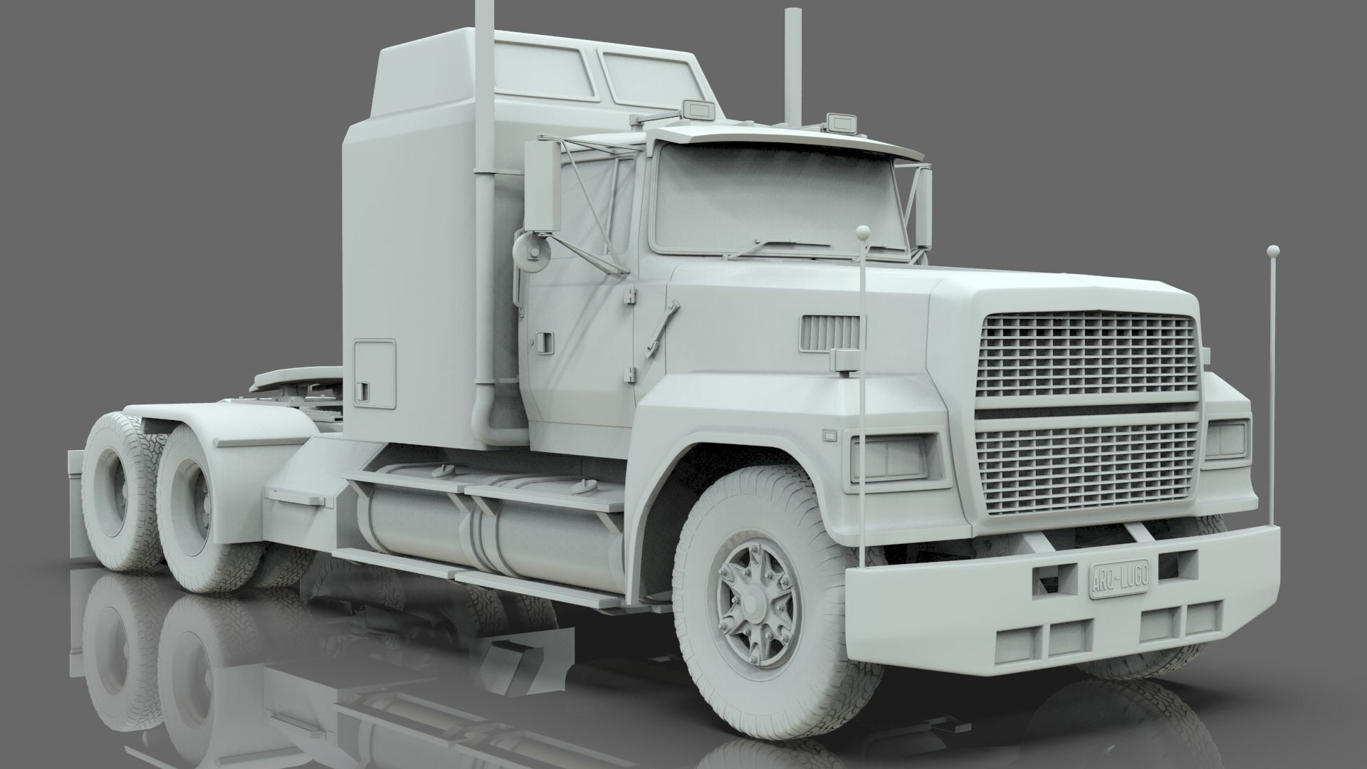 LTL 9000 Sleeper Cab Tandem 3D Model BLENDER 3D model_35