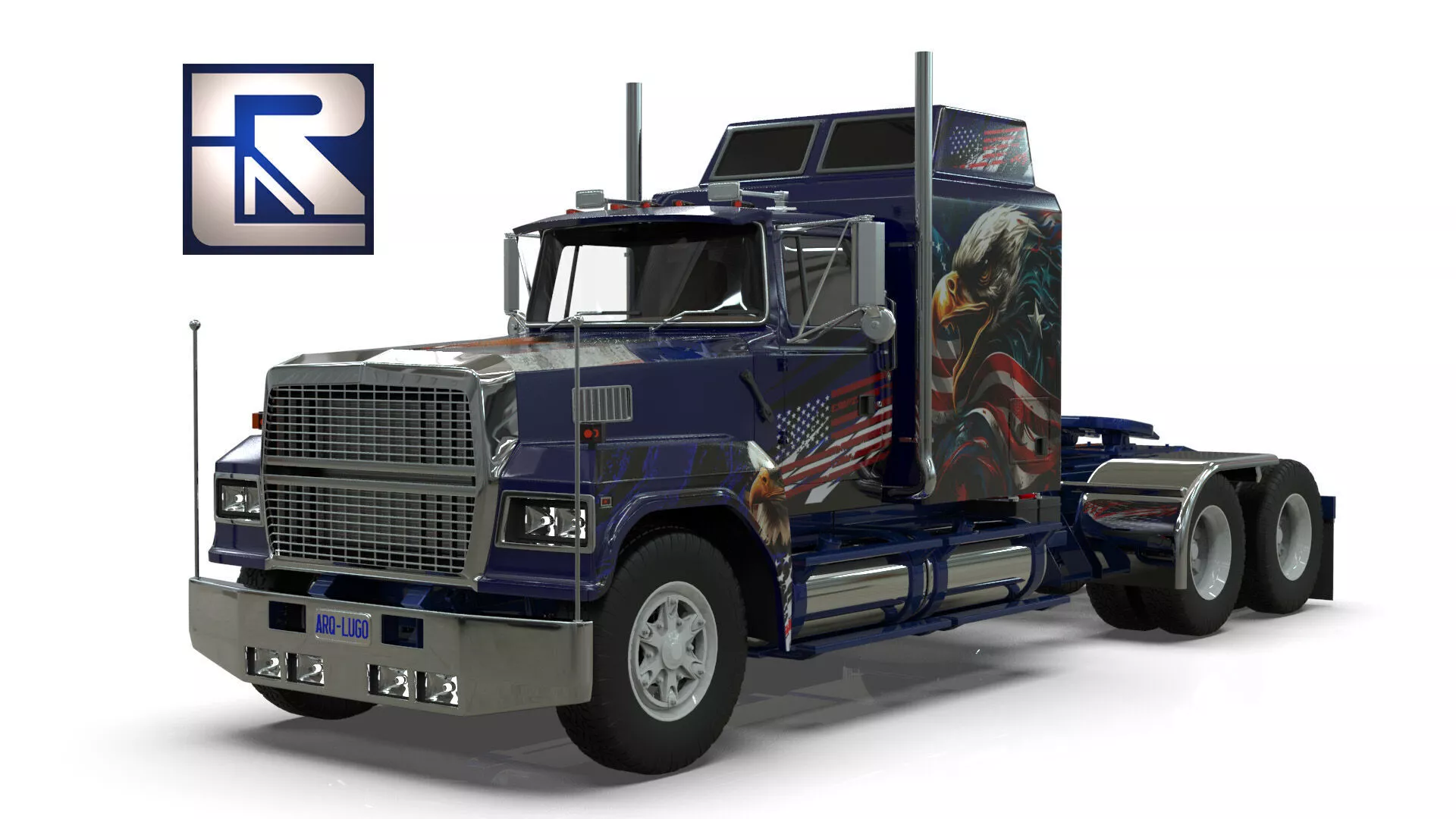 LTL 9000 Sleeper Cab Tandem 3D Model BLENDER 3D model