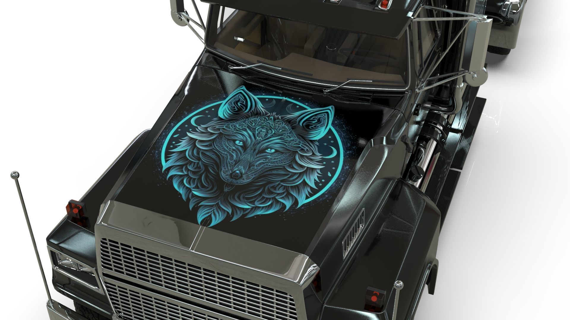 LTL 9000 Sleeper Cab Tandem 3D Model BLENDER 3D model_21