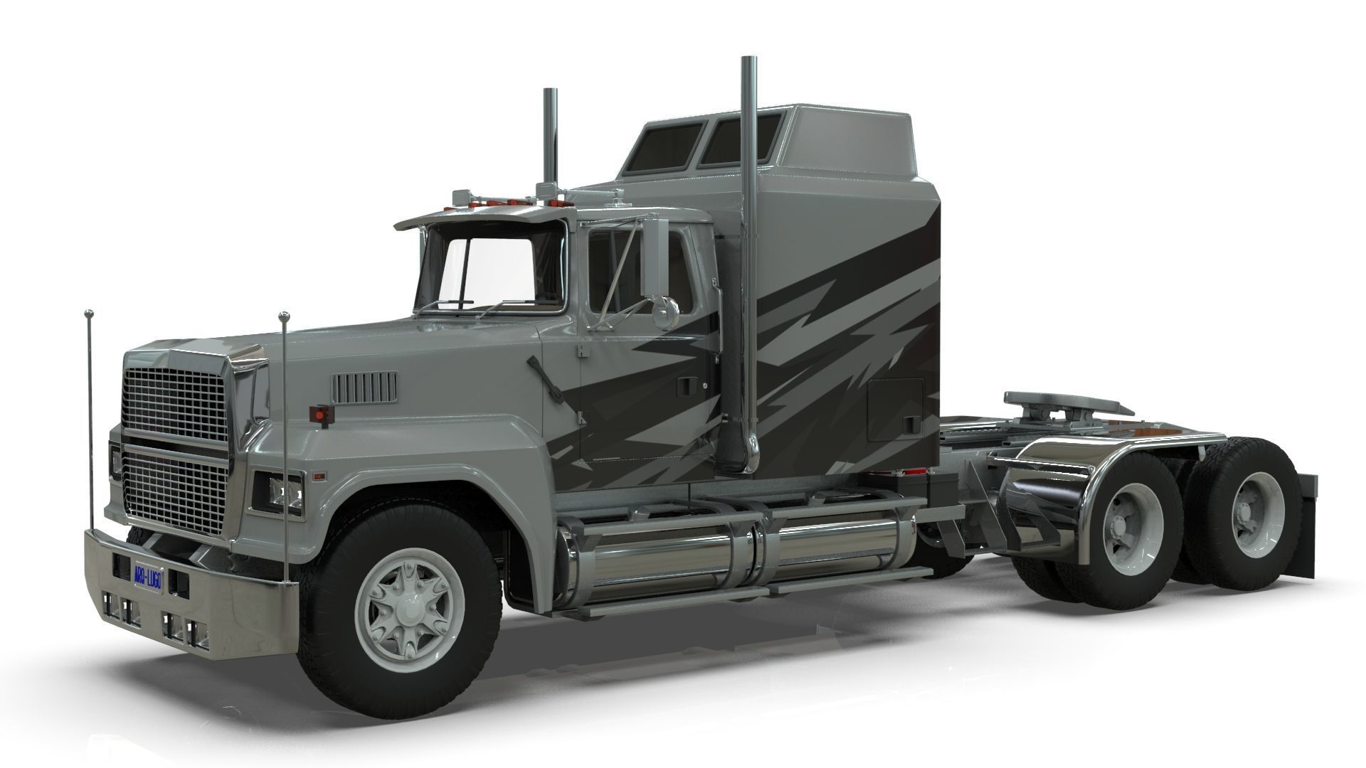 LTL 9000 Sleeper Cab Tandem 3D Model BLENDER 3D model_10