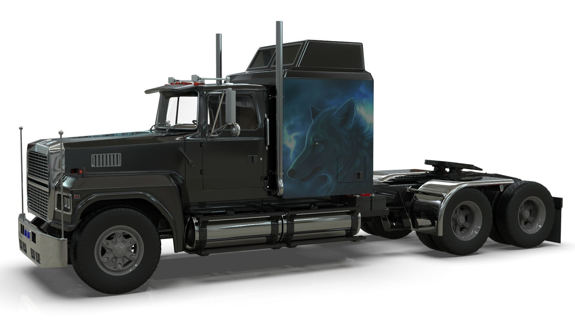 LTL 9000 Sleeper Cab Tandem 3D Model BLENDER 3D model_14