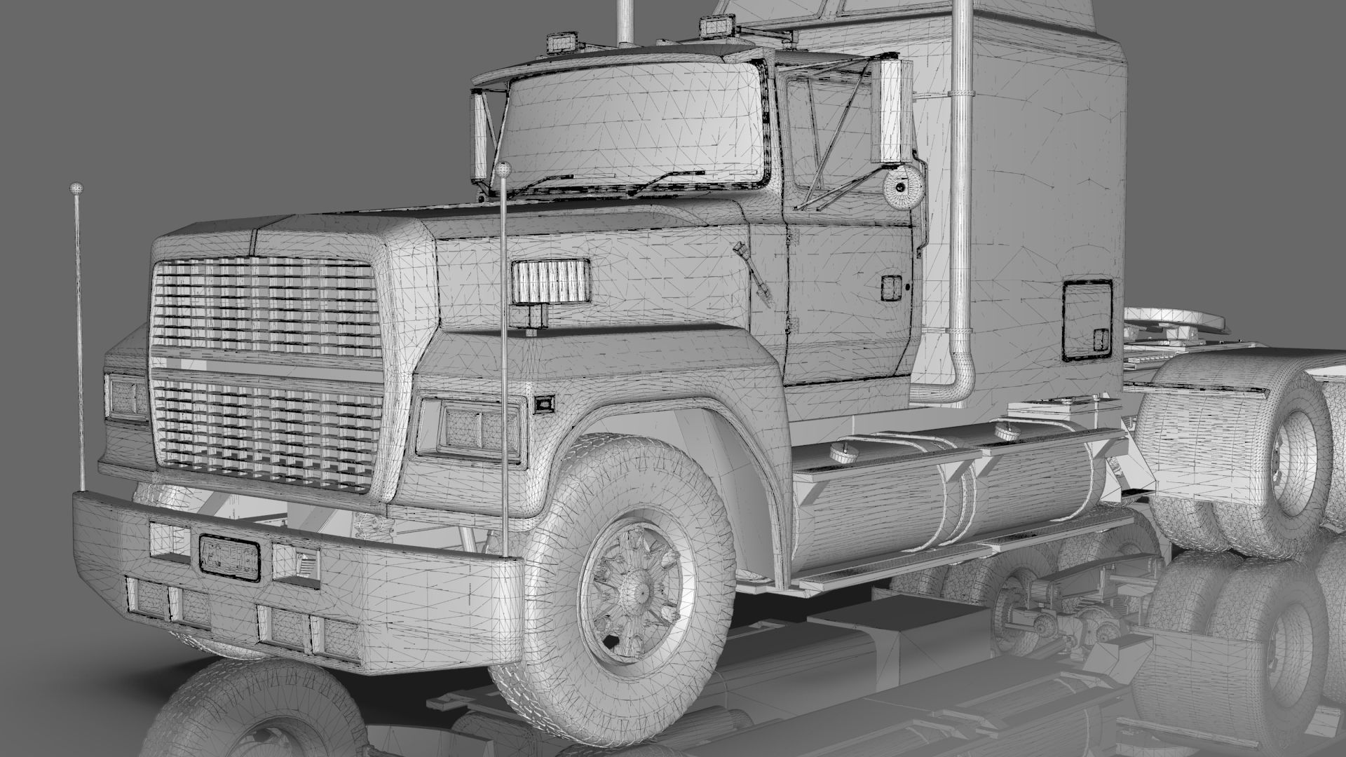 LTL 9000 Sleeper Cab Tandem 3D Model BLENDER 3D model_39