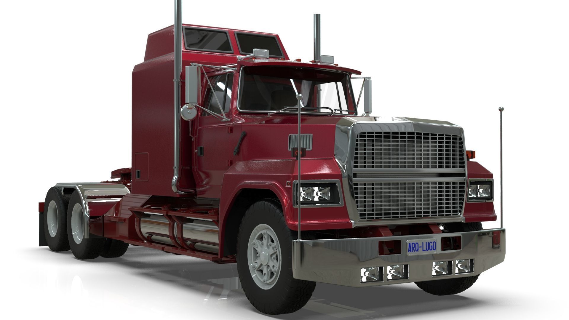 LTL 9000 Sleeper Cab Tandem 3D Model BLENDER 3D model_30