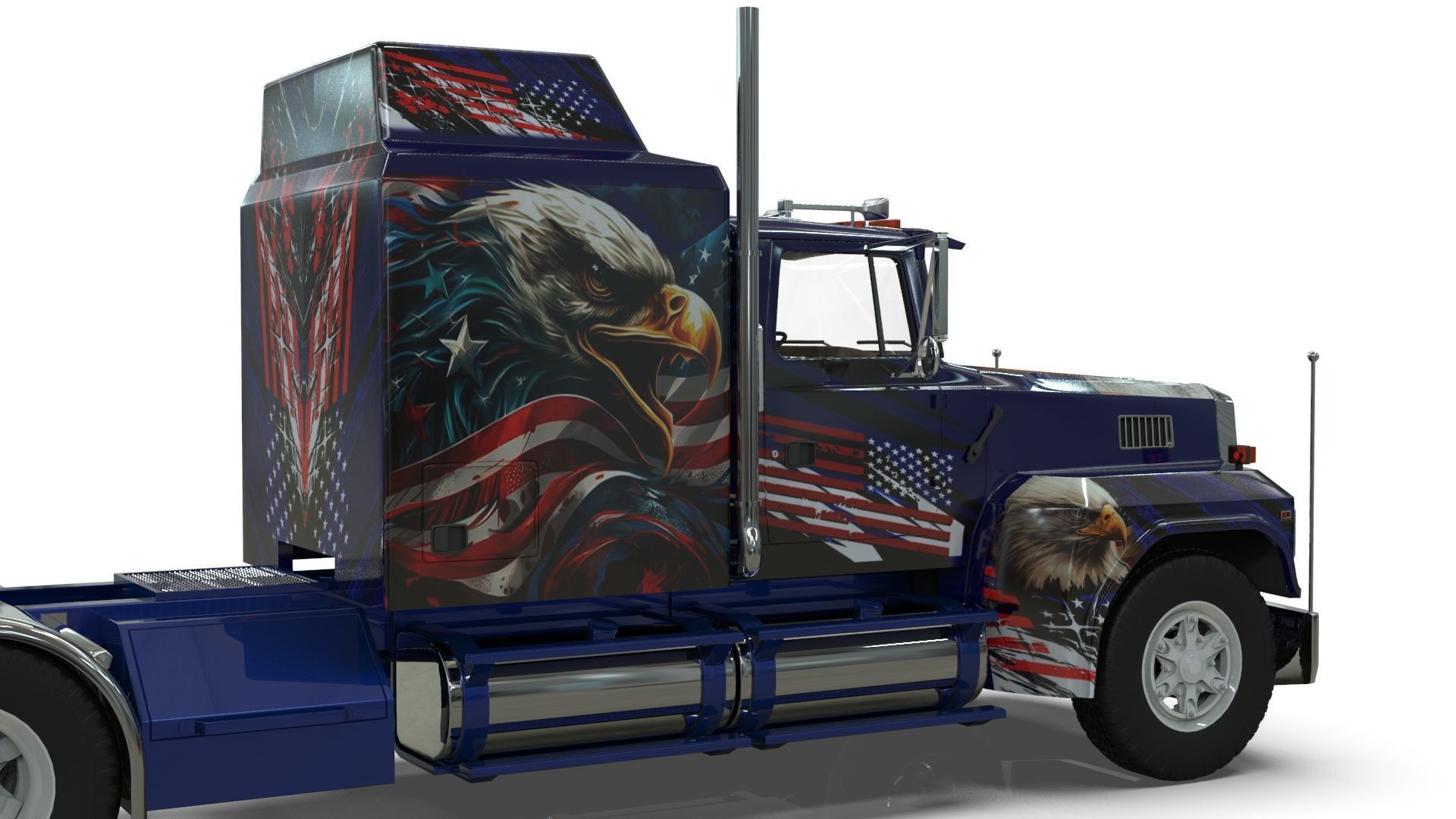 LTL 9000 Sleeper Cab Tandem 3D Model BLENDER 3D model_6