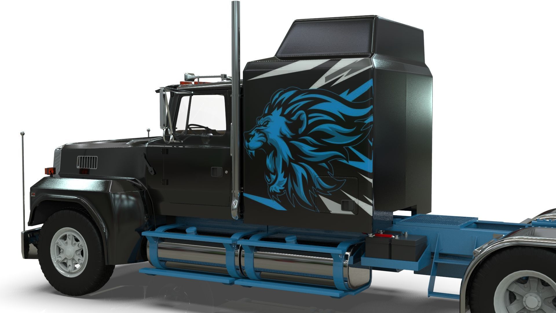 LTL 9000 Sleeper Cab Tandem 3D Model BLENDER 3D model_12