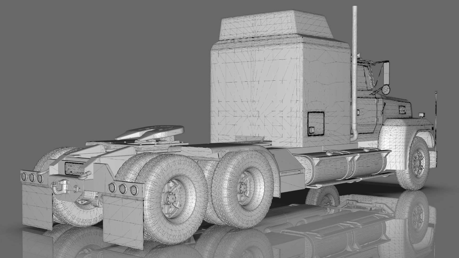 LTL 9000 Sleeper Cab Tandem 3D Model BLENDER 3D model_47