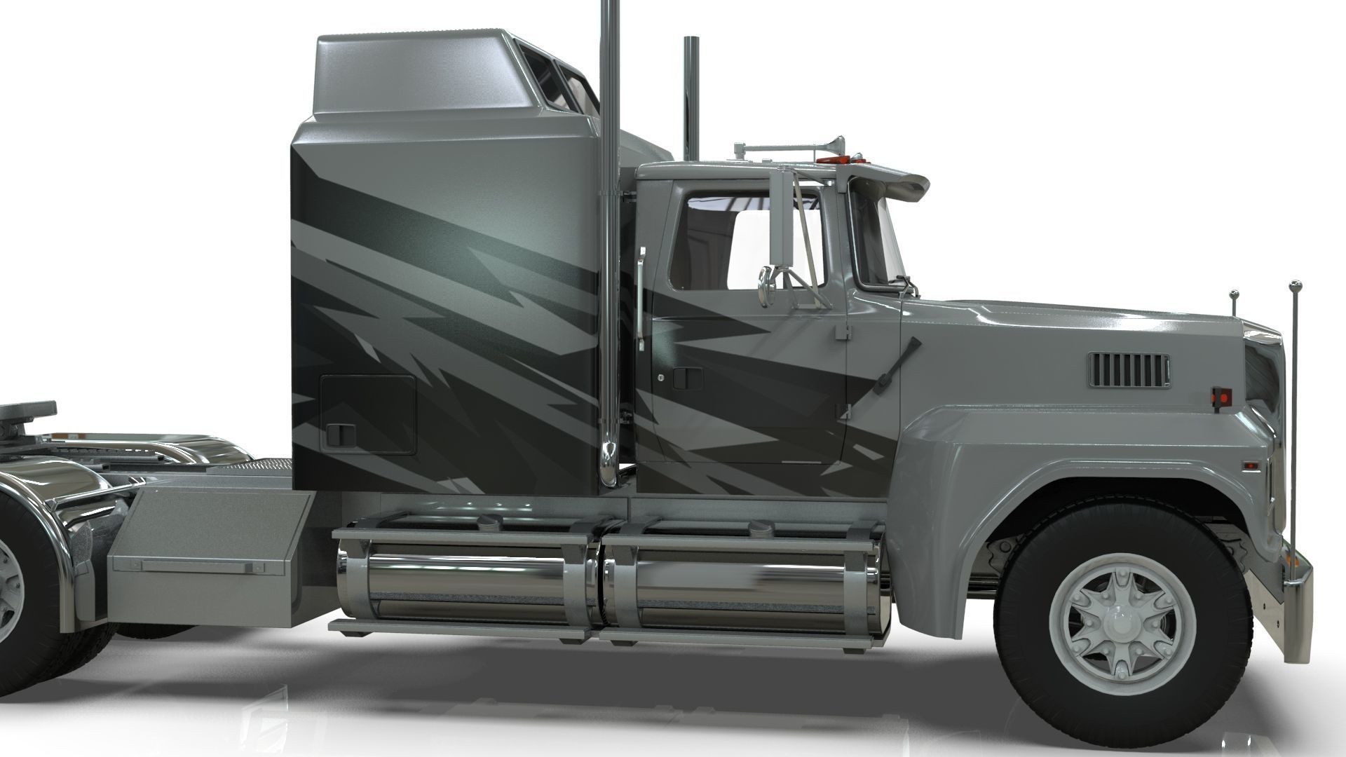 LTL 9000 Sleeper Cab Tandem 3D Model BLENDER 3D model_16