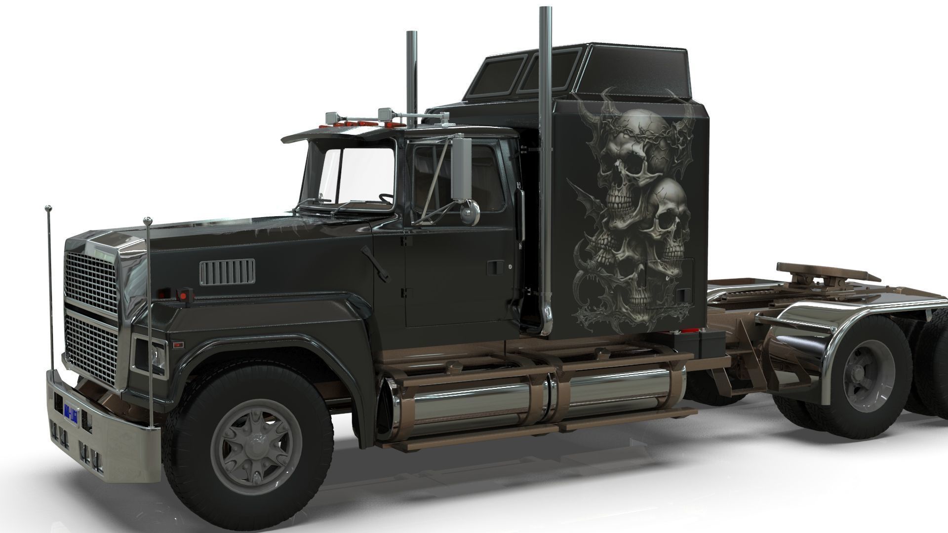 LTL 9000 Sleeper Cab Tandem 3D Model BLENDER 3D model_18