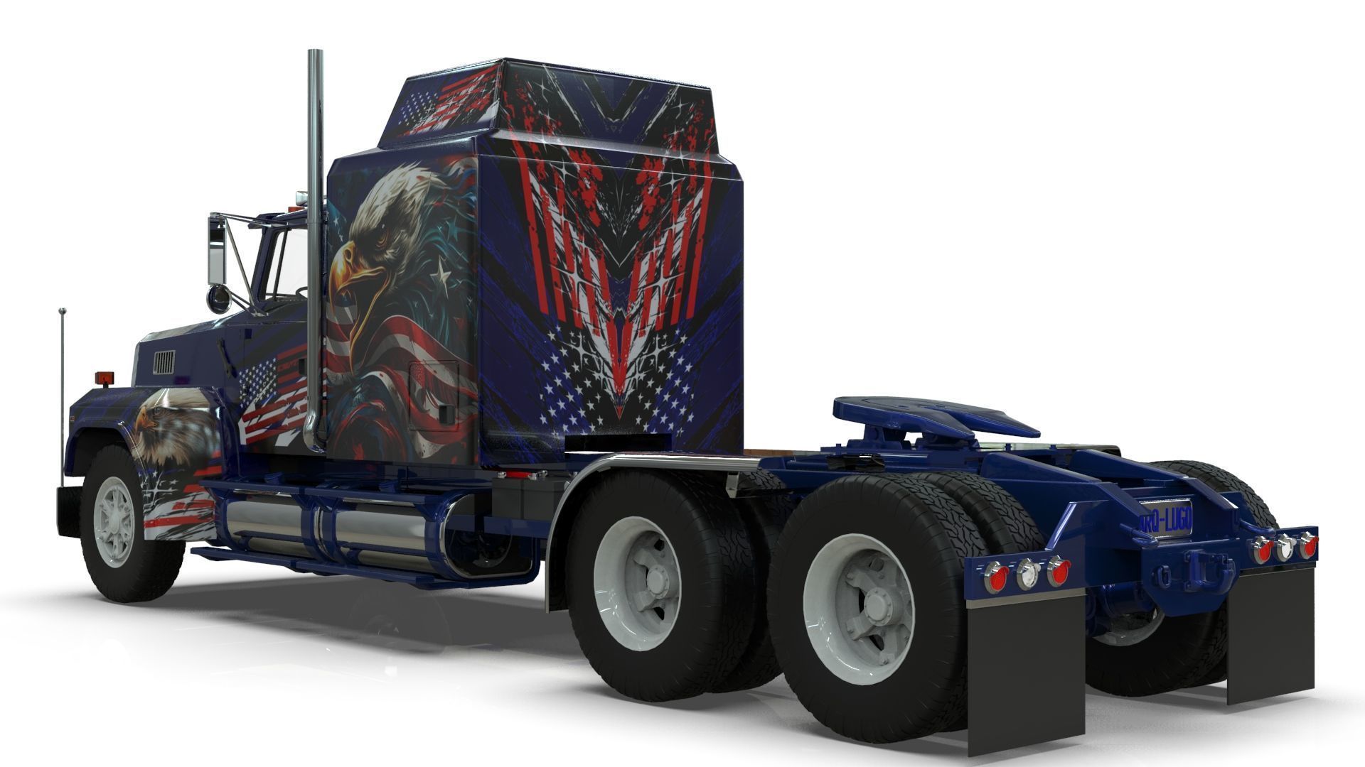 LTL 9000 Sleeper Cab Tandem 3D Model BLENDER 3D model_3