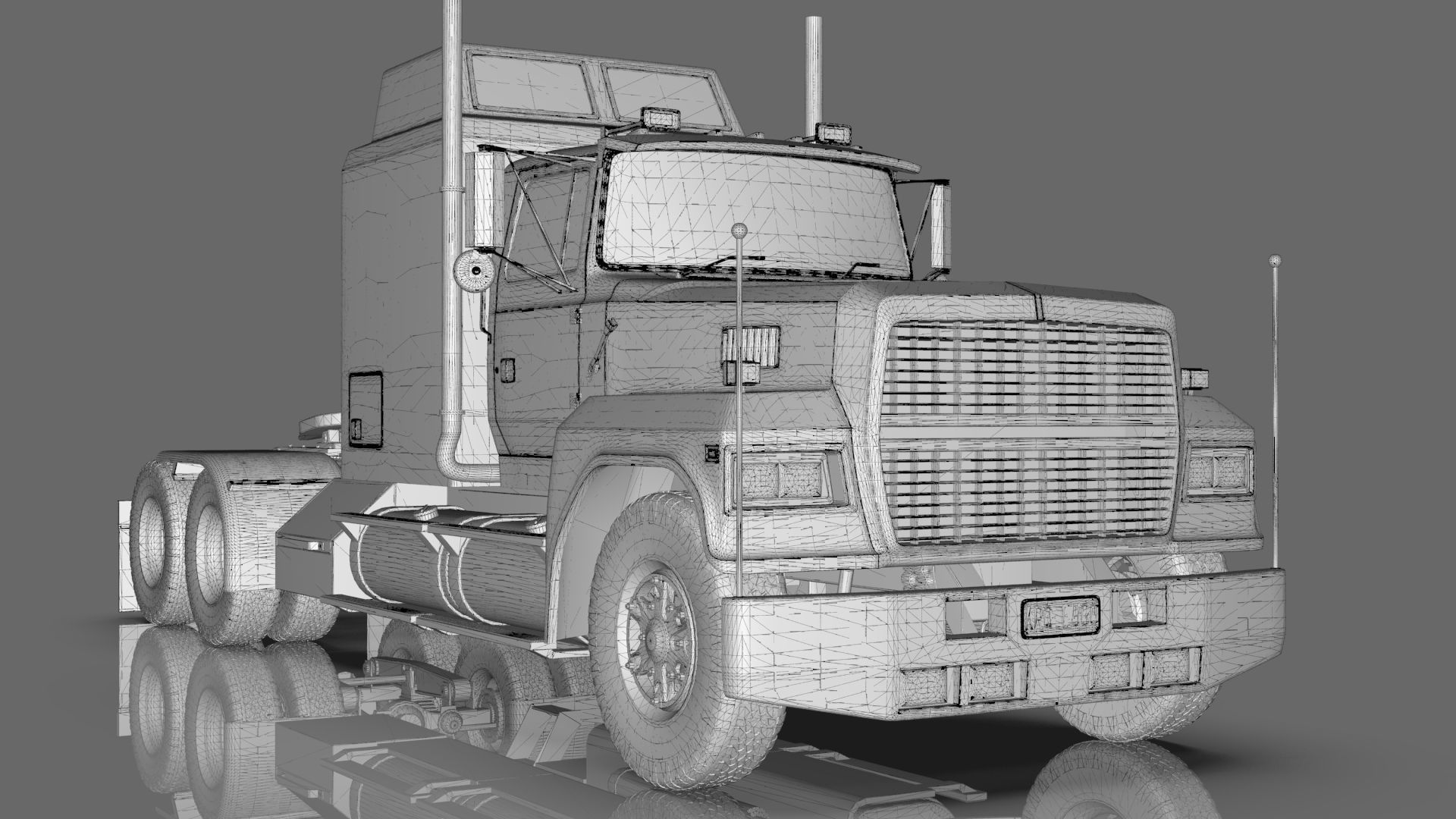 LTL 9000 Sleeper Cab Tandem 3D Model BLENDER 3D model_48