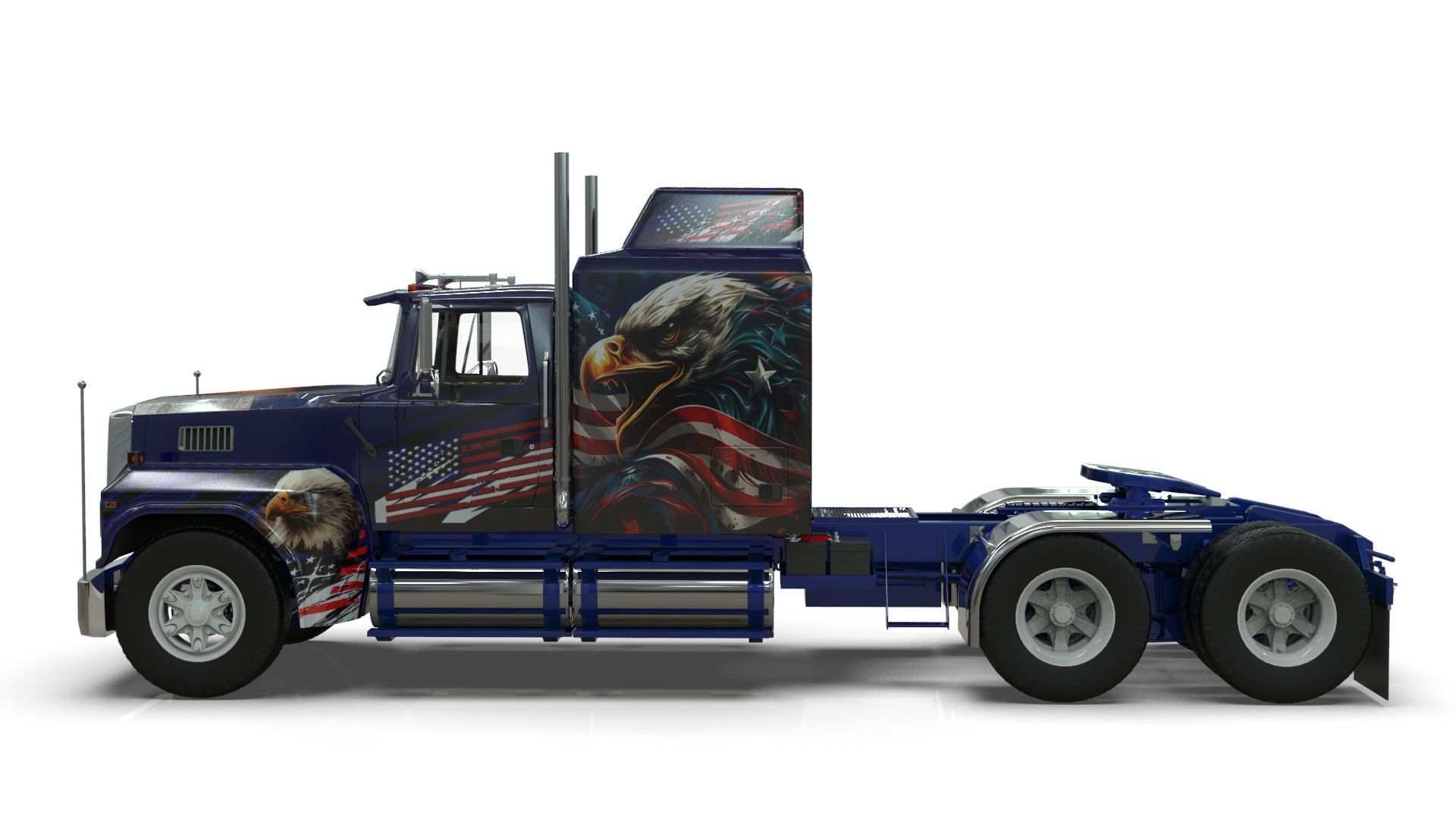 LTL 9000 Sleeper Cab Tandem 3D Model BLENDER 3D model_2