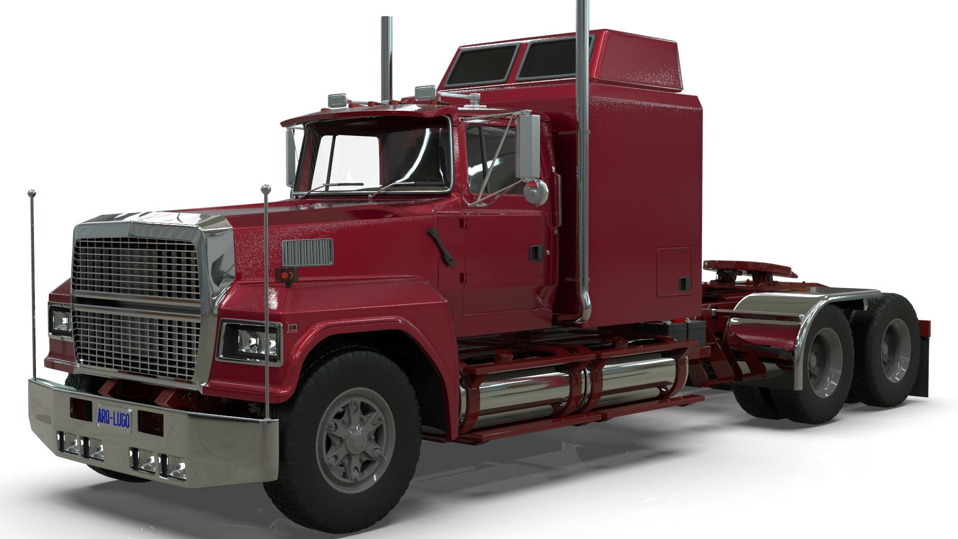 LTL 9000 Sleeper Cab Tandem 3D Model BLENDER 3D model_25