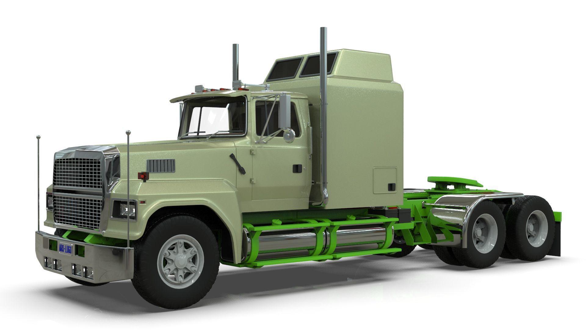 LTL 9000 Sleeper Cab Tandem 3D Model BLENDER 3D model_27