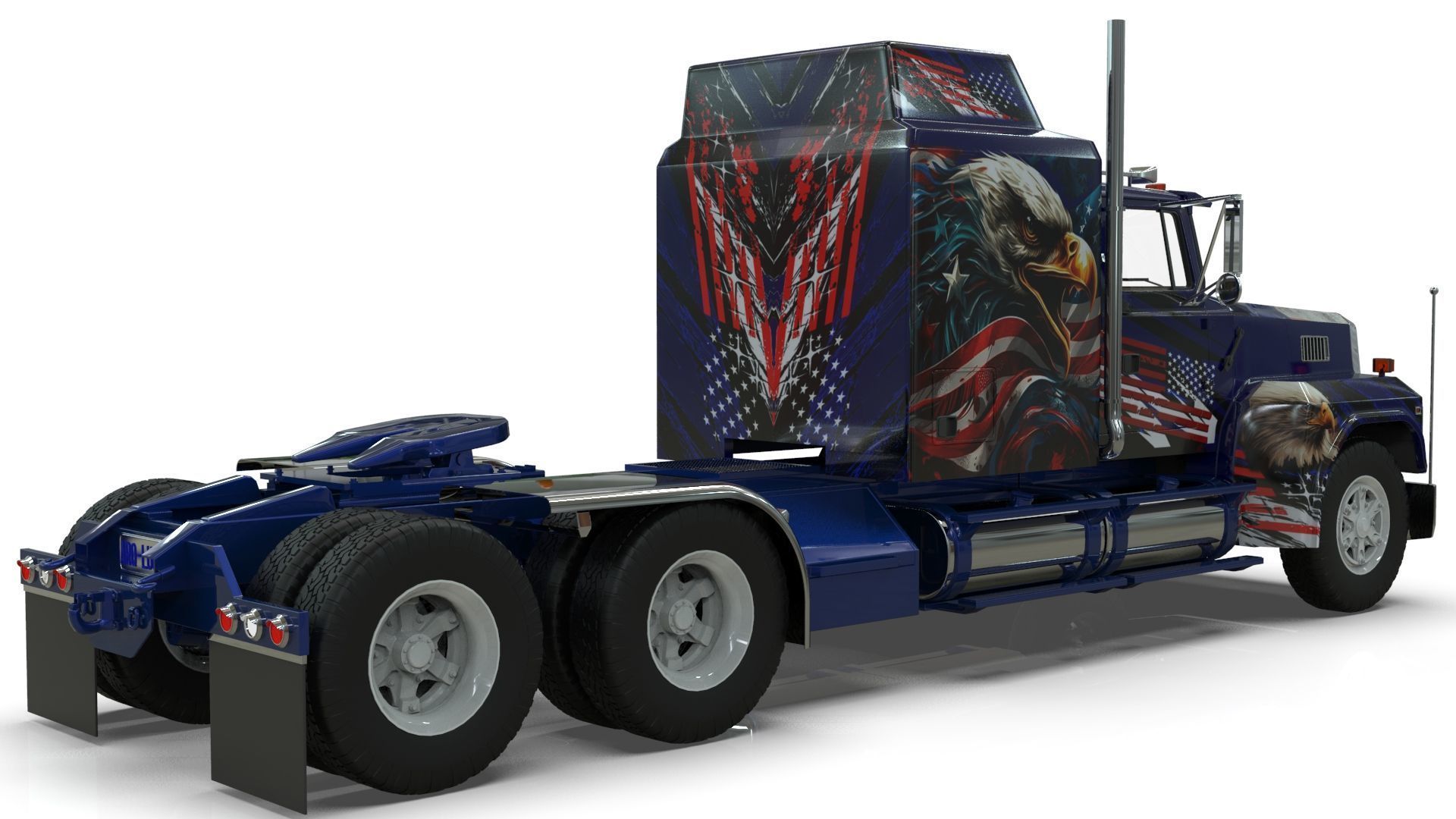 LTL 9000 Sleeper Cab Tandem 3D Model BLENDER 3D model_4