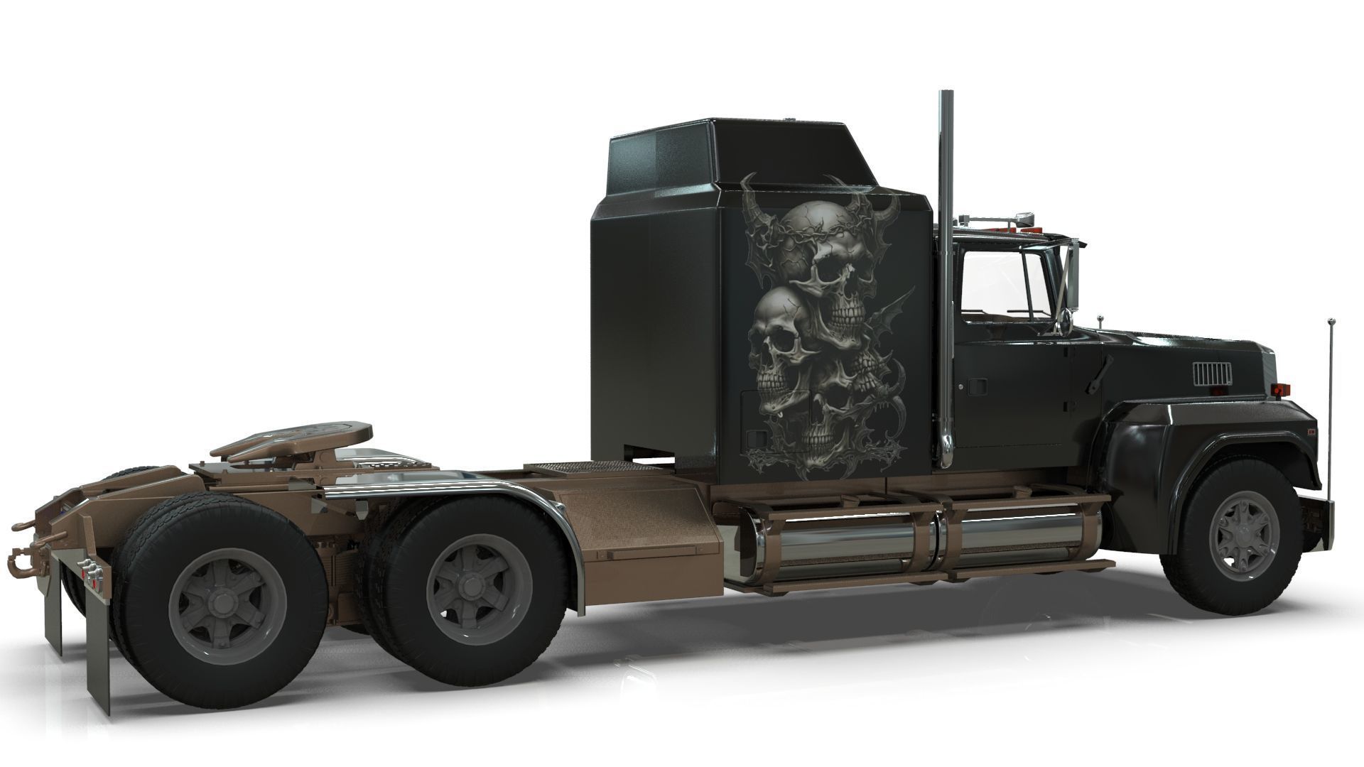 LTL 9000 Sleeper Cab Tandem 3D Model BLENDER 3D model_13