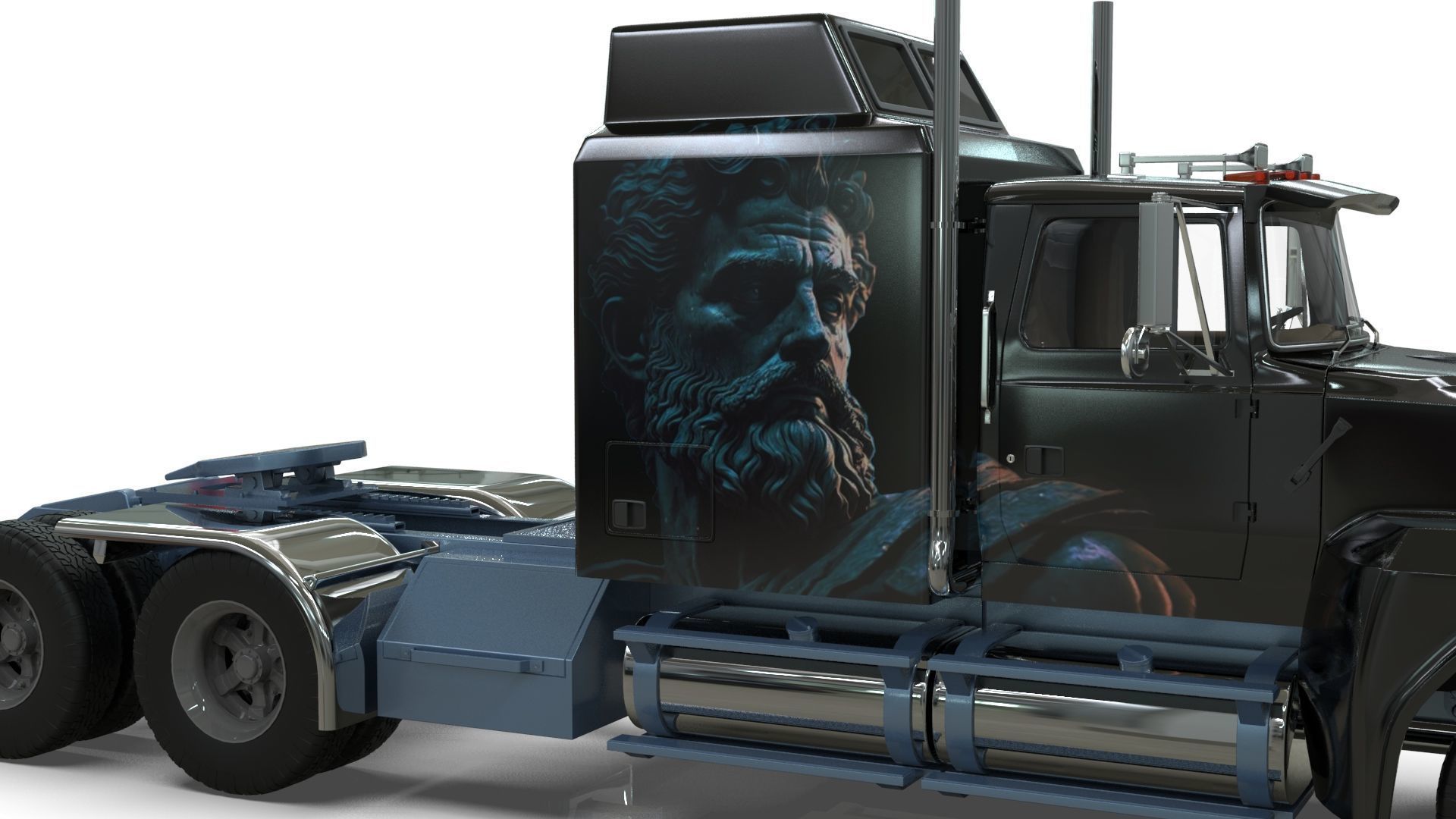 LTL 9000 Sleeper Cab Tandem 3D Model BLENDER 3D model_23