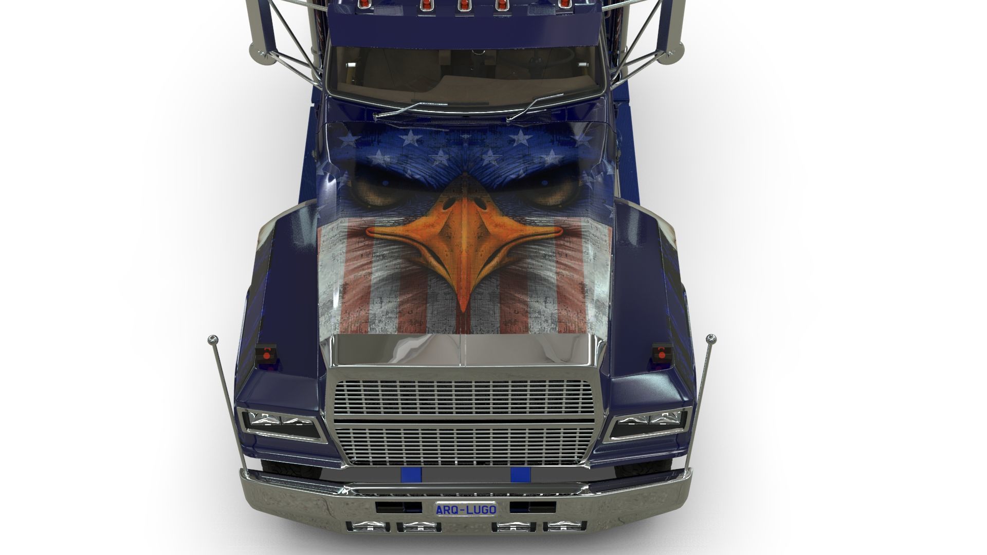 LTL 9000 Sleeper Cab Tandem 3D Model BLENDER 3D model_7