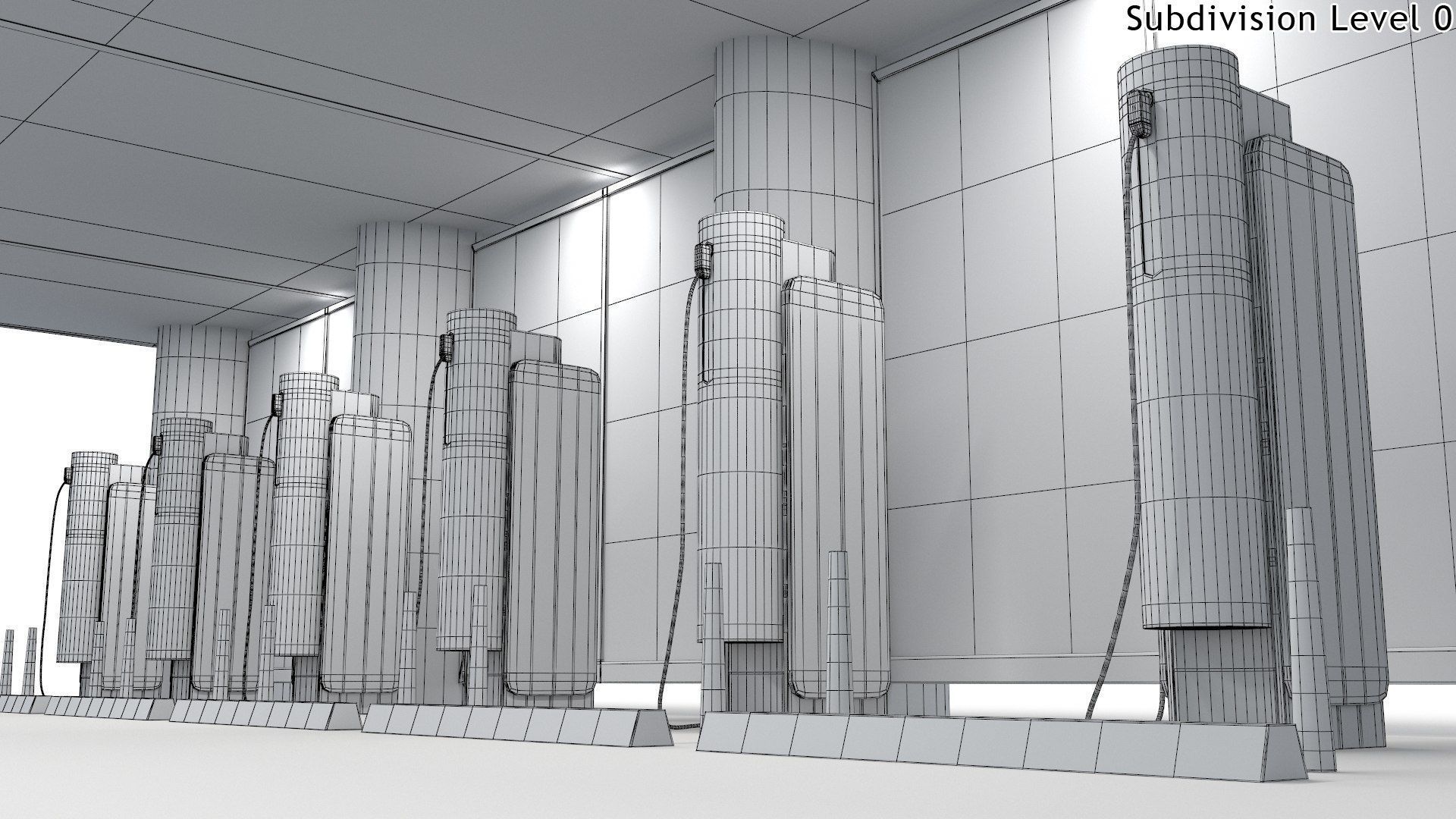 Electric Vehicle Charging Station 3D Model - PBR 8K Textures Low-poly 3D model_9