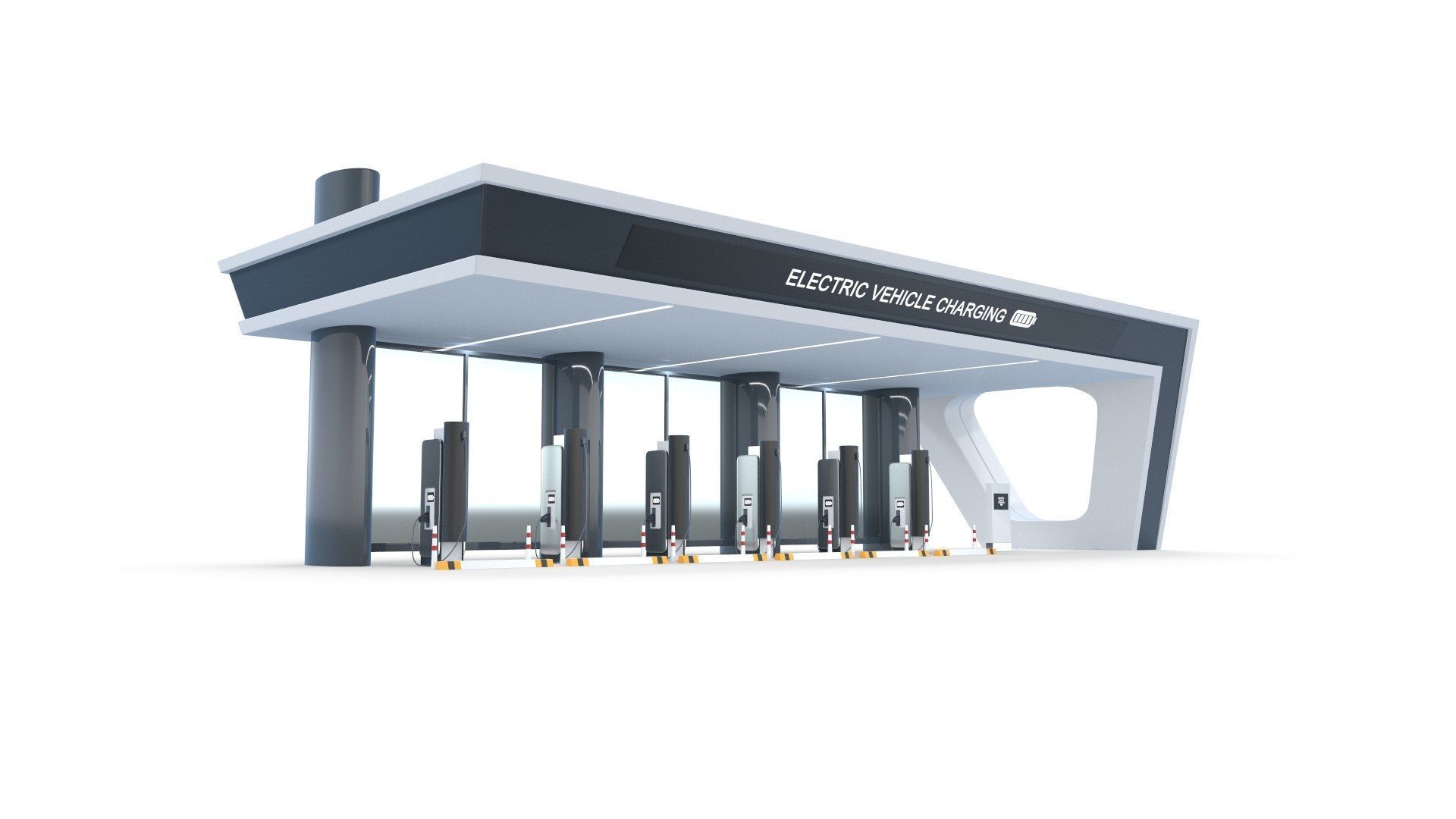 Electric Vehicle Charging Station 3D Model - PBR 8K Textures Low-poly 3D model_2