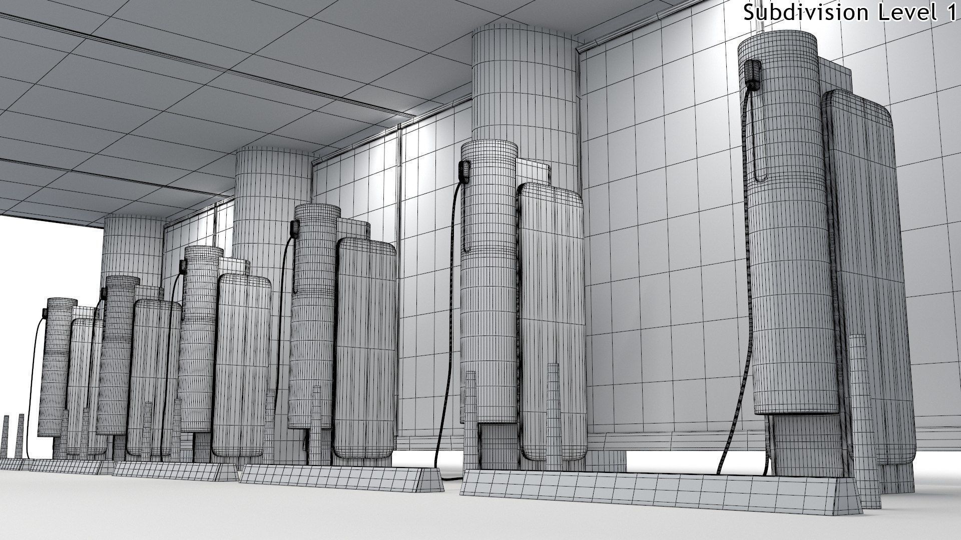 Electric Vehicle Charging Station 3D Model - PBR 8K Textures Low-poly 3D model_10