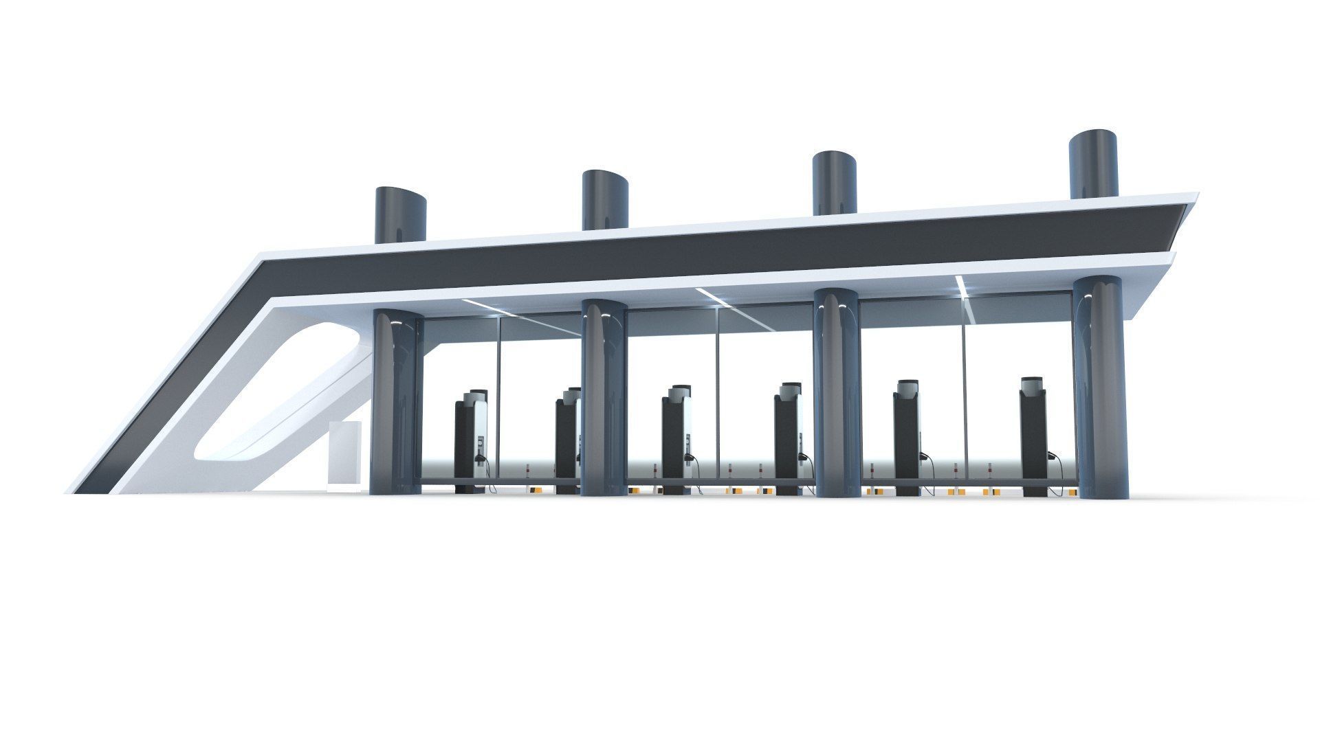 Electric Vehicle Charging Station 3D Model - PBR 8K Textures Low-poly 3D model_4