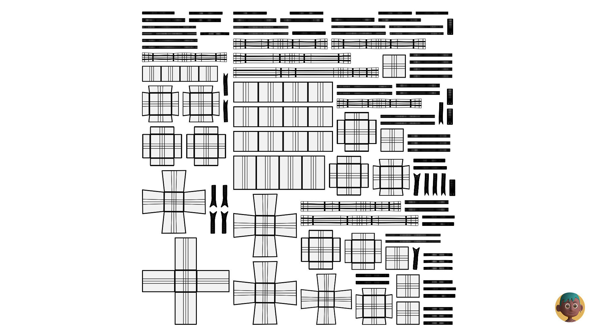 Gift Box Set Present Packages Low-poly 3D model_1