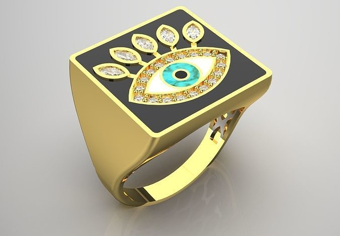 Evil Eye Ring jr00163 3D print model