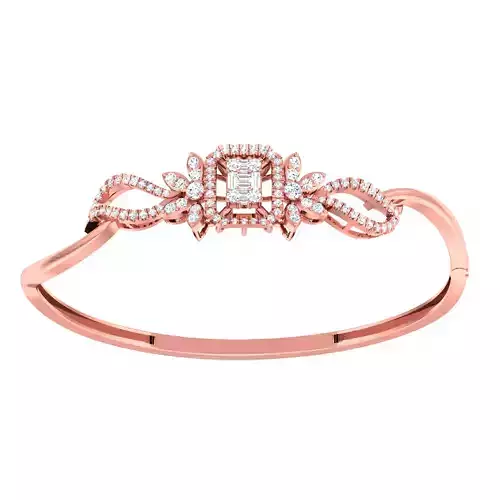 Diamond light gold bracelet 3D print model