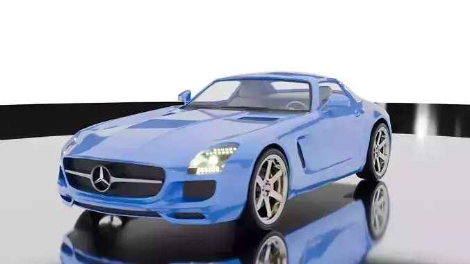 Mercedes-Benz SLS AMG C 197- High Poly 3D Model Blender