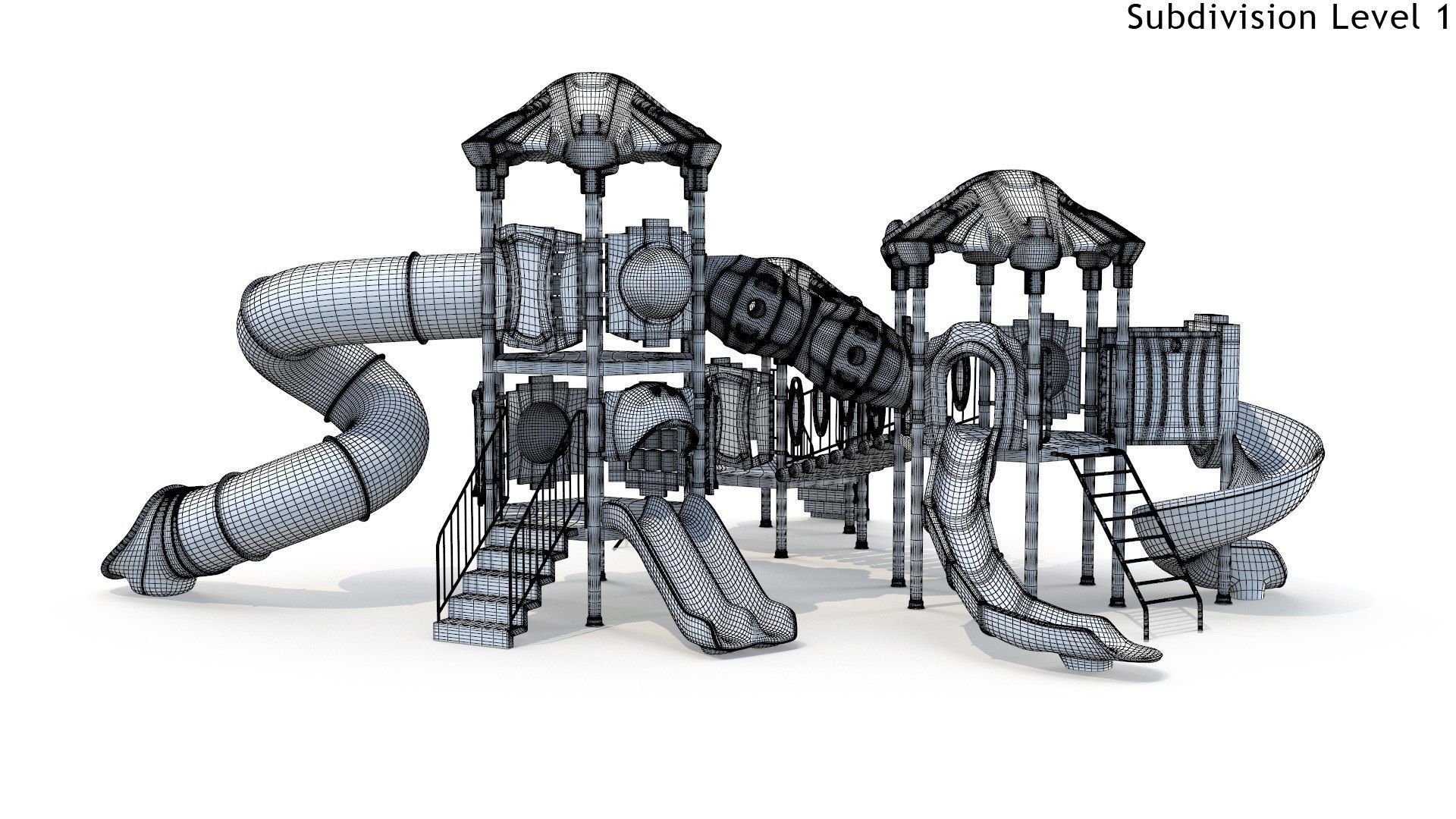 Outdoor Kids Playground Low-poly 3D model_8