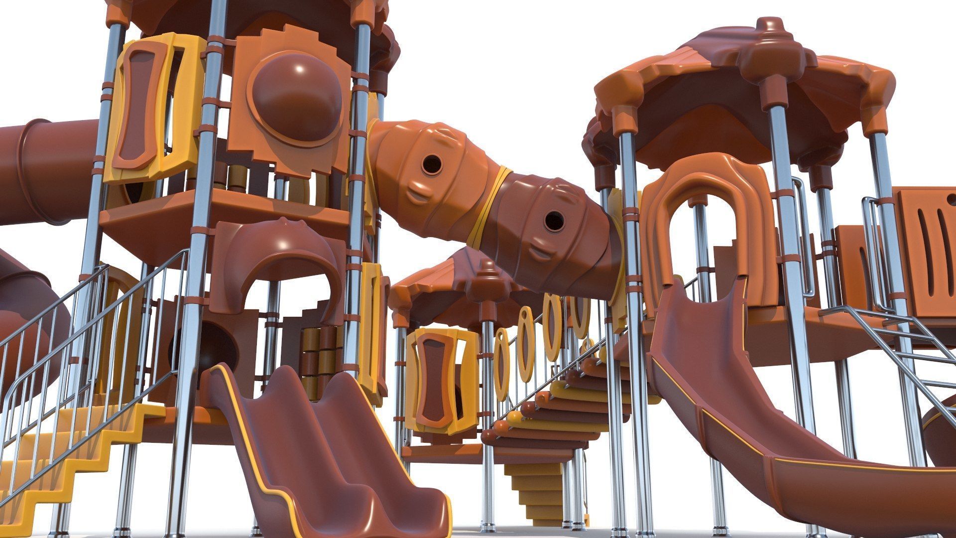 Outdoor Kids Playground Low-poly 3D model_5