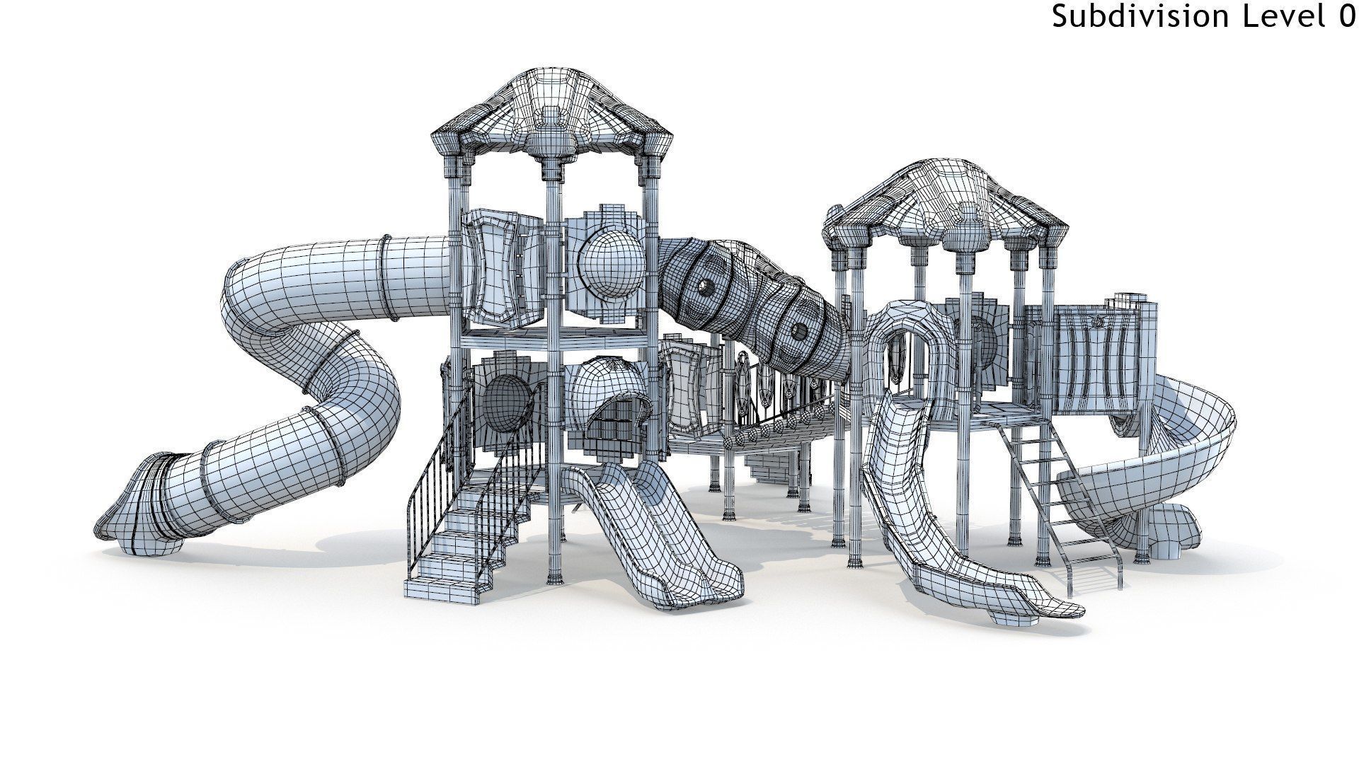 Outdoor Kids Playground Low-poly 3D model_7