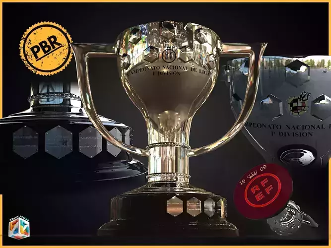 La Liga Spanish trophy football award 3D model